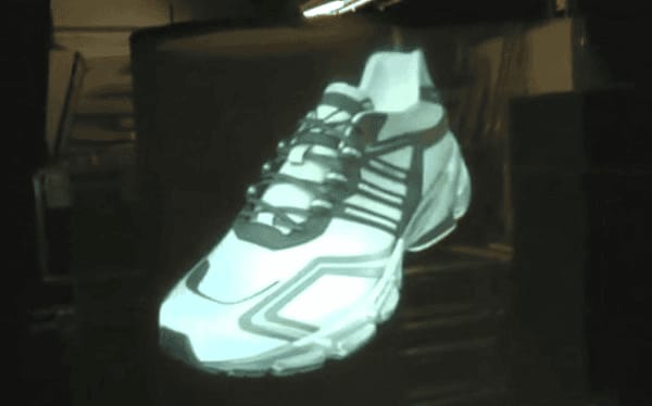 鞋業(yè)展覽互動(dòng)投影反射透明屏mp4